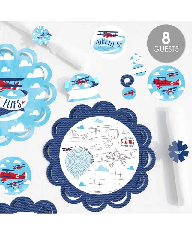 Big Dot Of Happiness Taking Flight Airplane Happy Birthday Party Kit Ready  to Party Pack 8 Guests