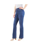 Indigo Poppy Women's Tummy Control Bootcut Jeans with Classic Pockets and back design