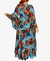 City Chic Women's Floral Twist Maxi Dress