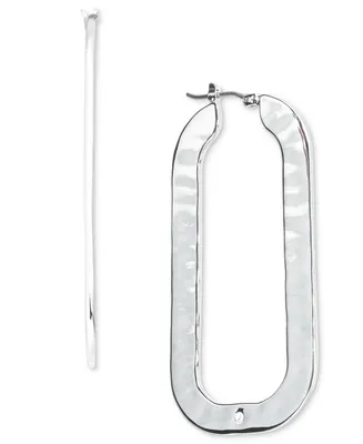 Style & Co Silver-Tone Rounded Rectangle Hoop Earrings, Created for Macy's