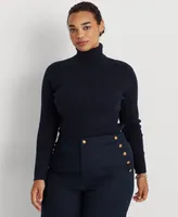 Lauren Ralph Plus-Size Ribbed Turtleneck Sweater