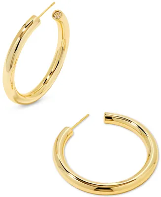 Kendra Scott 14k Gold-Plated Medium Cubic Zirconia Tipped C-Hoop Earrings, 1.57"