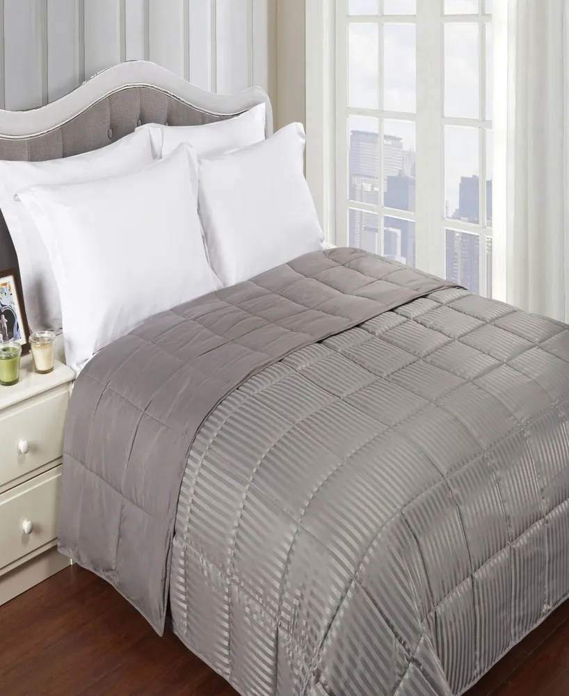 Superior Stripe Hypoallergenic Down Alternative Blanket, Full/Queen