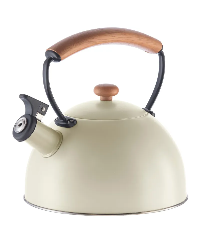 Oggi 2.5 Litre Whistling Tea Kettle with Wood Handle