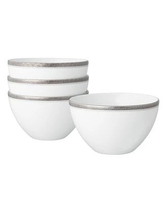 Noritake Charlotta Platinum 4 Piece 6" Cereal Bowls Set, 29 oz, Service for 4