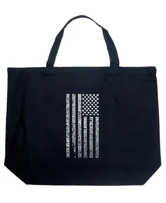 National Anthem Flag - Large Word Art Tote Bag