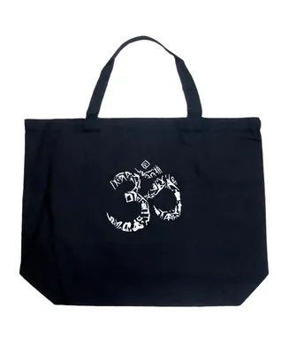 Om Yoga Poses - Large Word Art Tote Bag
