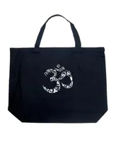 Om Yoga Poses - Large Word Art Tote Bag