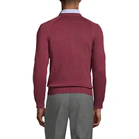 Lands' End Men's Cotton Modal V-neck Sweater