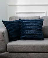 Cheer Collection Plush Reversible Faux Fur 2-Pack Decorative Pillow