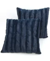 Cheer Collection Plush Reversible Faux Fur 2-Pack Decorative Pillow