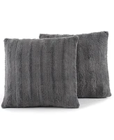 Cheer Collection Plush Reversible Faux Fur 2-Pack Decorative Pillow