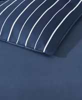 Nautica Longdale Solid Stripe Brushed Microfiber Piece Duvet Cover Set