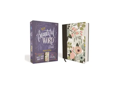 Niv, Beautiful Word Bible, Updated Edition, Peel, Stick Bible Tabs, Cloth over Board, Floral, Red Letter, Comfort Print by Zondervan