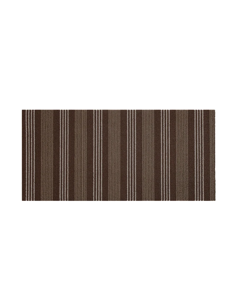 Nautica Polyvinyl Chloride Loop Utility Indoor or Outdoor Striped Mat
