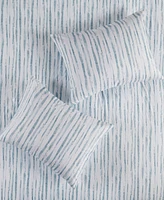 Natori Brush Stroke Oversized Reversible Seersucker 4 Piece Comforter Set