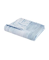 Natori Brush Stroke Oversized Reversible Seersucker 3 Piece Duvet Cover Set