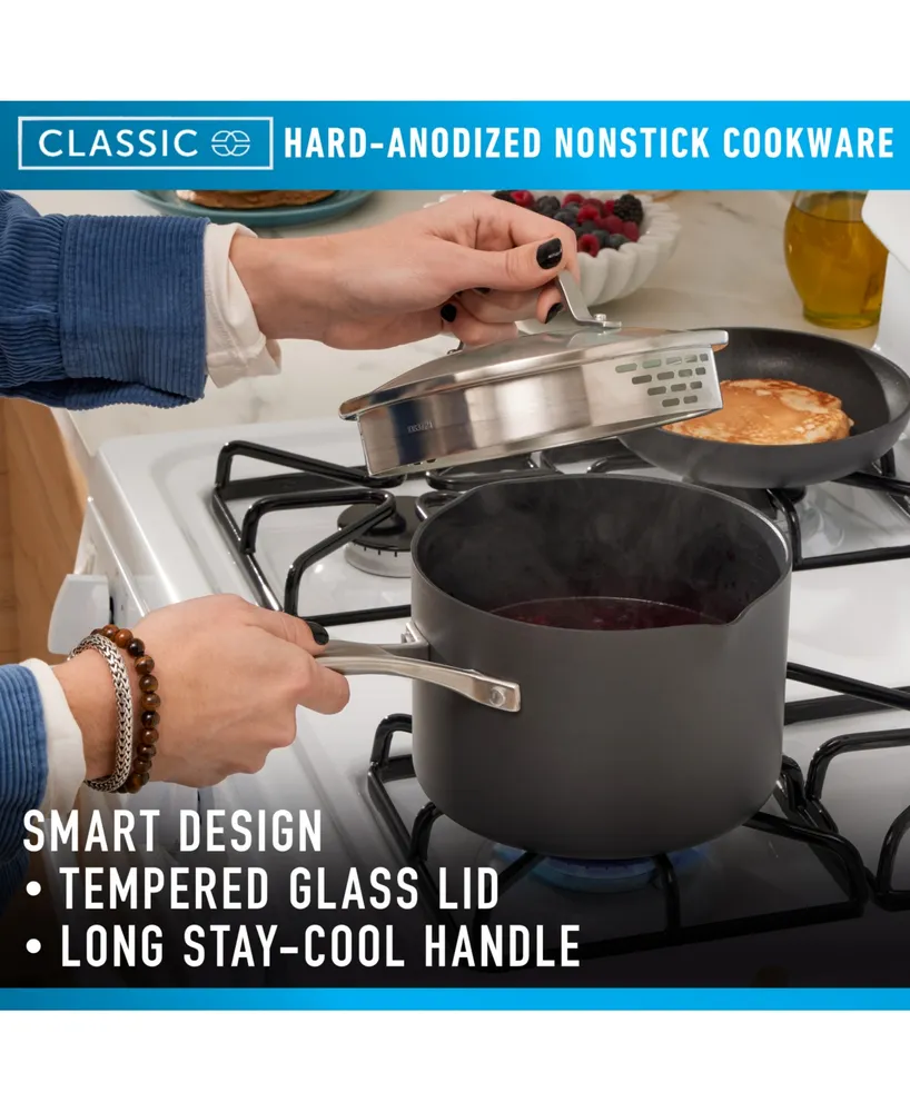 Calphalon Classic Hard-Anodized Nonstick Cookware 3.5 Quart Sauce Pan with Lid