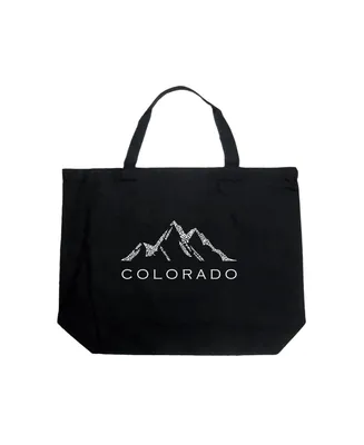 Colorado Ski Towns - Large Word Art Tote Bag