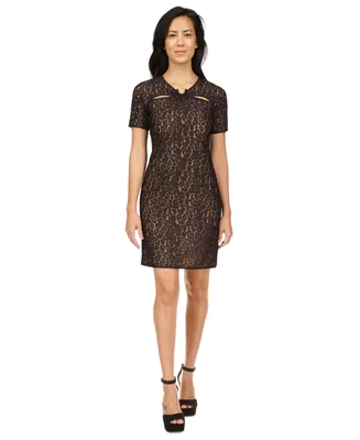 Michael Kors Women's Lace Ring Cutout Mini Dress