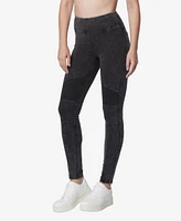 Andrew Marc Sport Women's Faux Denim Moto Leggings