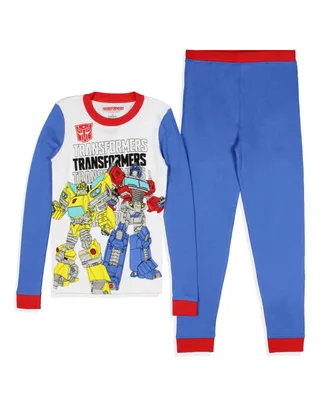 Transformers Boys Optimus Prime And Bumblebee Characters Logo Sleep Pajama Set
