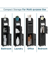 Nestl Narrow Bathroom Storage Cabinet & Organizer with 2 Doors 3 Shelves