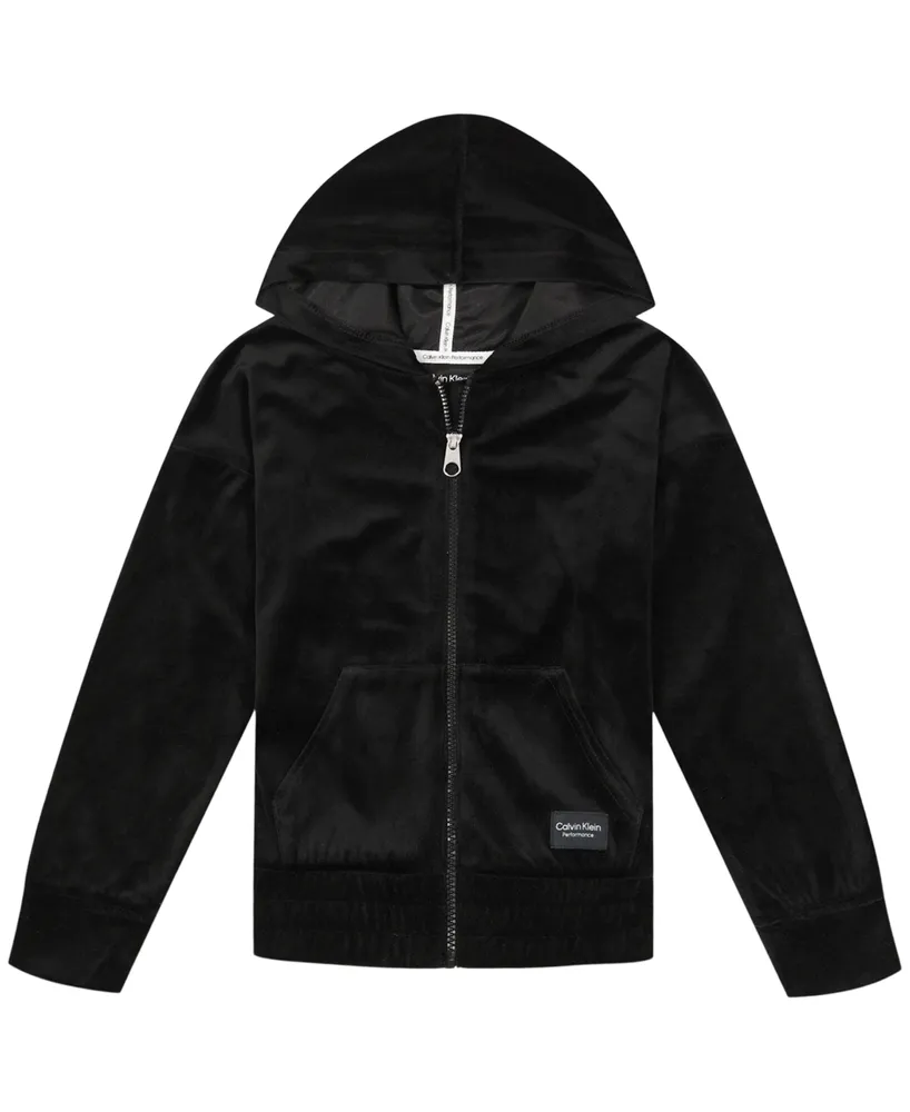 Calvin Klein Performance Big Girls Cozy Velour Zip-Up Hoodie