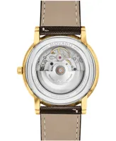 Movado Men's Museum Classic Automatic Swiss Auto Brown Leather Watch 40mm