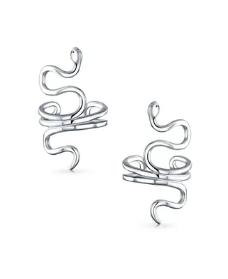 Bling Jewelry Helix Climber Crawler Snake Serpent Clip On Wrap Wire Cartilage Lobe Ear Cuff Earrings For Women Teen Men Non Pierced Ear .925 Sterling