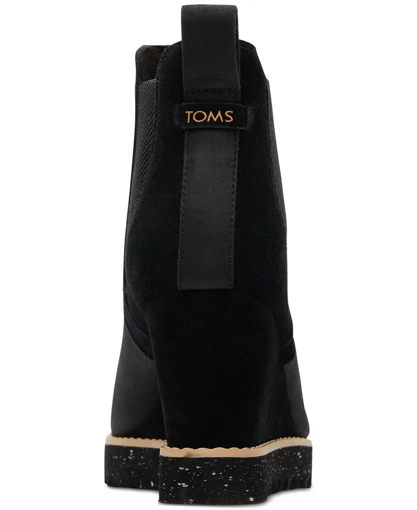 Toms Women's Maddie Water-Resistant Wedge Lug Sole Booties