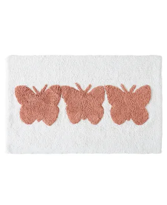 Jessica Simpson Butterfly Trio Cotton Bath Rug, 20" x 32"