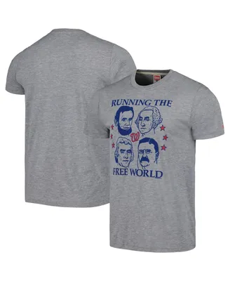 Men's Homage Gray Washington Nationals Doddle Collection Running The Free World Tri-Blend T-shirt