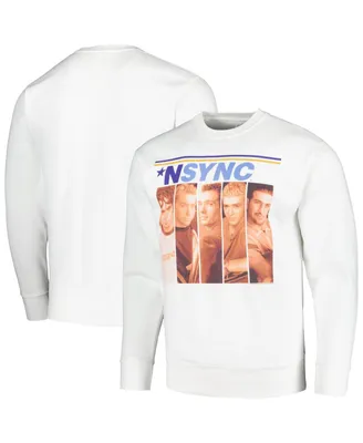 Men's White Nsync Boxes Pullover Sweatshirt