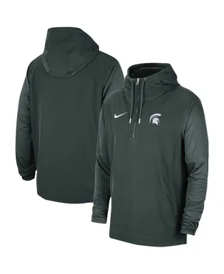 Men's Nike Green Michigan State Spartans 2023 Coach Half-Zip Hooded Jacket