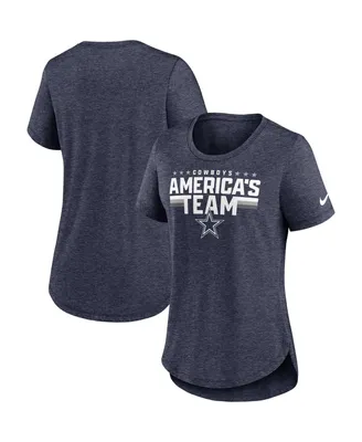 Women's Nike Heather Navy Dallas Cowboys Local Fashion Tri-Blend T-shirt