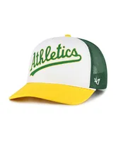 Men's '47 Brand White Oakland Athletics Foam Front Script Trucker Snapback Hat