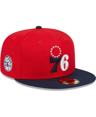Men's New Era Red, Navy Philadelphia 76ers 59FIFTY Fitted Hat