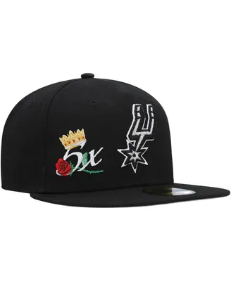 Men's New Era Black San Antonio Spurs Crown Champs 59FIFTY Fitted Hat
