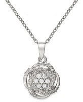 Diamond Love Knot 18" Pendant Necklace (1/10 ct. t.w.) in 18k Gold-Plated Sterling Silver or Sterling Silver