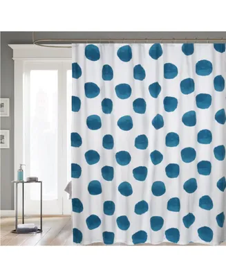 Kate Aurora Contemporary Art Oversized Polka Dots Fabric Shower Curtain
