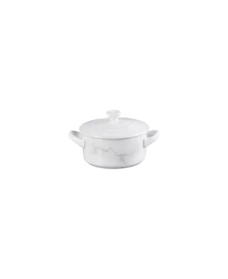 Le Creuset Stoneware 8-Oz Stoneware Mable-Applique Mini Cocotte - White
