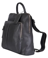 Mancini Pebbled Collection Brigette Leather Backpack