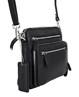 Mancini Pebbled Collection Valerie Leather Mini Crossbody Bag