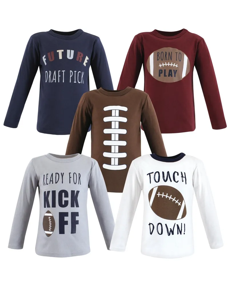 Hudson Baby Toddler Boys Long Sleeve T-Shirts, Football