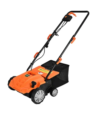 Costway IronMax 12Amp Corded Scarifier 13" Electric Lawn Dethatcher with 40L/11-Gal Collection Bag