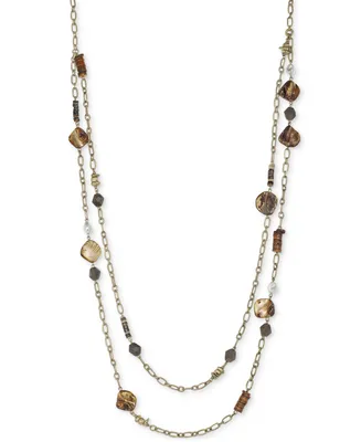 Style & Co Gold-Tone Beaded Long Layered Necklace, 46-1/2" + 3" extender, Created for Macy's