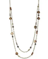 Style & Co Gold-Tone Beaded Long Layered Necklace, 46-1/2" + 3" extender, Created for Macy's