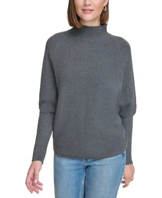 Calvin Klein Jeans Petite Raglan Long-Sleeve Funnel-Neck Sweater