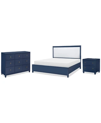 Summerland 3pc Bedroom Set (California King Upholstered Bed, Dresser, Nightstand)